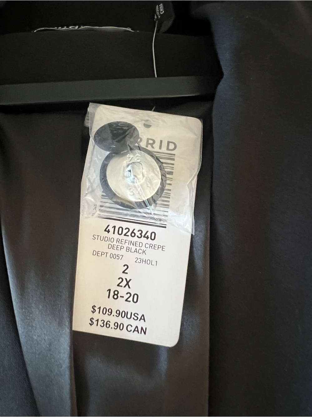 Torrid Black Blazer with Embroidered Accents (Item #120) - Picture 5 of 15